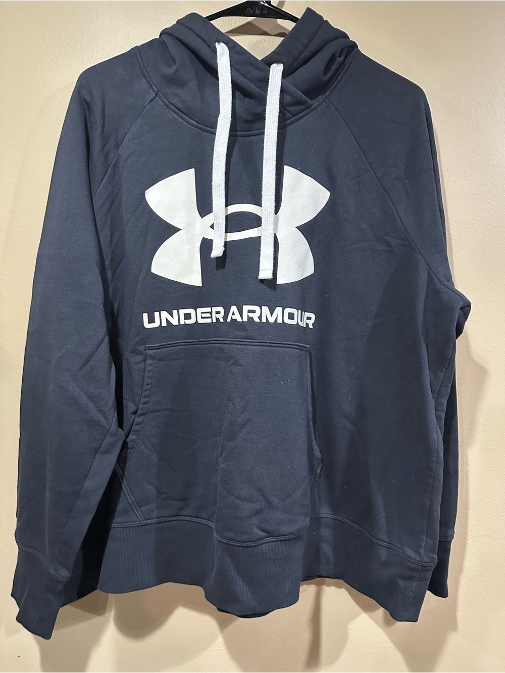 Under Armour Men's Black Hoodie with White Logo